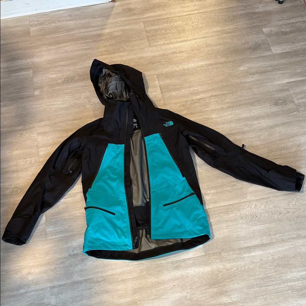 The North Face Black and Teal Ski Jacket